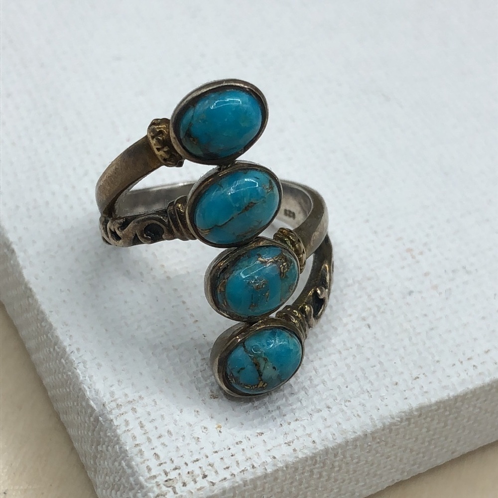 Vintage YS India sterling silver 925 turquoise ring southwestern style